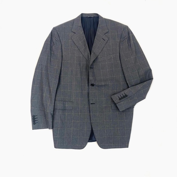Canali Textured Windowpane Sport Jacket 42L - Picture 3 of 12